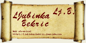 LJubinka Bekrić vizit kartica